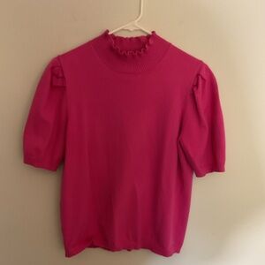 Ann Taylor Factory Fuchsia Short Sleeve Top